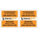 SelectaDNA Bil Sikringsm&aelig;rke 5x5 cm.