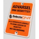 SelectaDNA Bil Sikringsm&aelig;rke 7x10 cm.