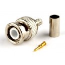 BNC male crimp cable connector for CCTV, DVR