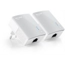 TP-LINK AV 500 Nano Powerline Adapter Starter Kit, 2 enheder, hvid