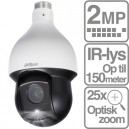 Starlight PTZ dome kamera 2 MP med 25 x optisk zoom indbygget IR-lys PoE+